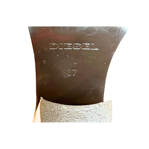 Diesel D-Kinley Dark Brown Suede Cuban Heel Boots 7/37 - Picture 12 of 13